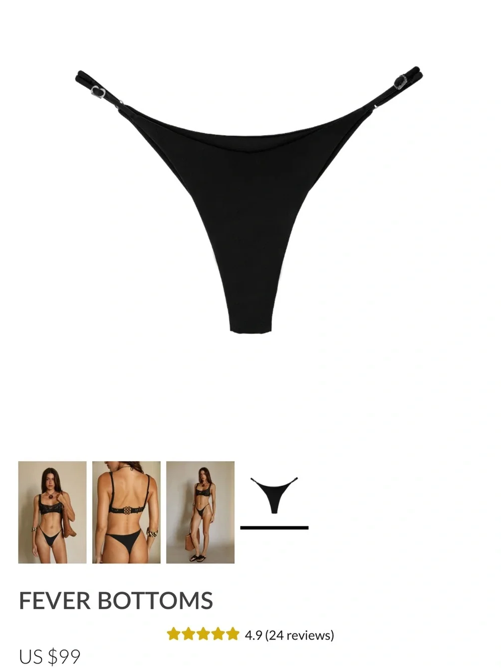 Black Laser-Cut Crochet-Inspired Bikini Set - Picture 7 of 14
